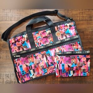 LeSportsac x Disney Small World "Wondrous Journey" Deluxe Large Weekender Duffle